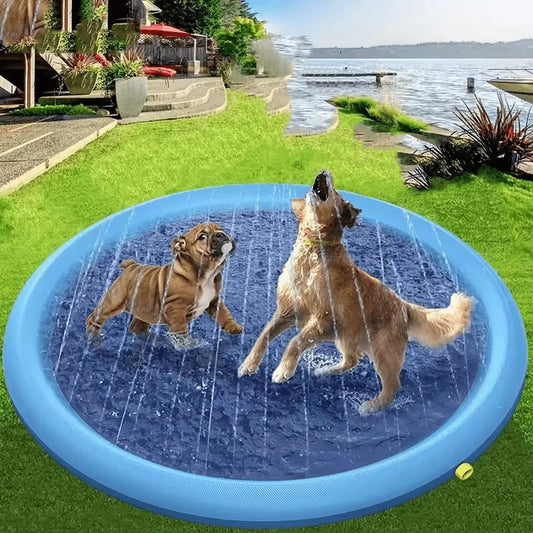 Ultra-Thick Durable Pet Spray Mat -Foldable Pet Bath Pool - Thickened, Durable, and Portable Dog Bathing Tub for Summer Outdoor